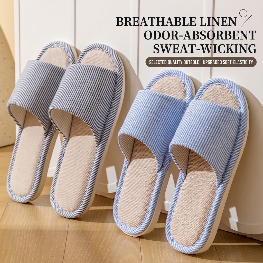 Home Textile - Chinelos de Linho Respirável para Mulheres