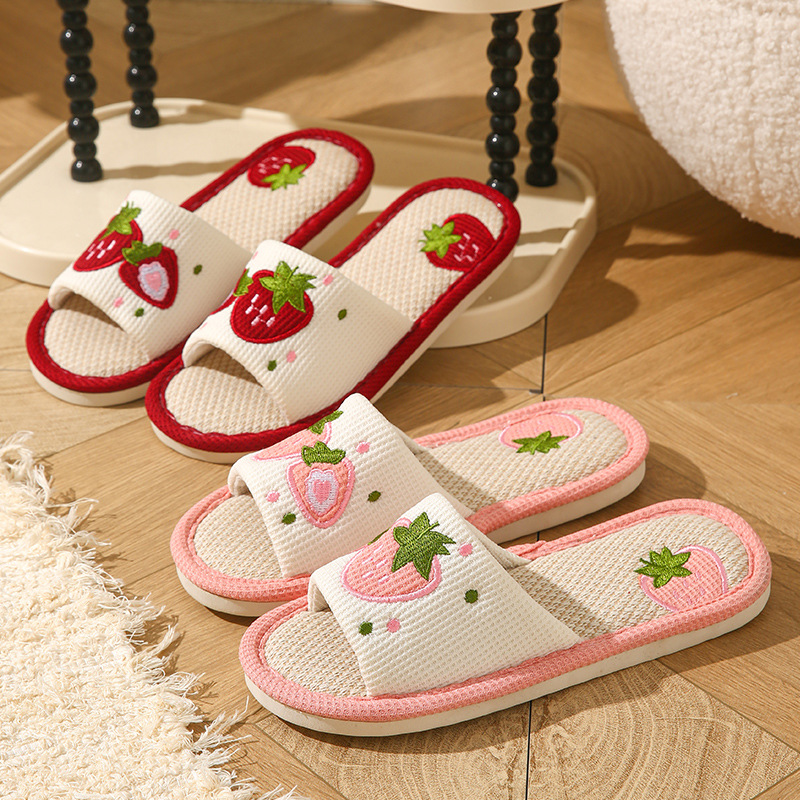 Chinelos de Linho com Estampa  - Home Textile avaliação e preço